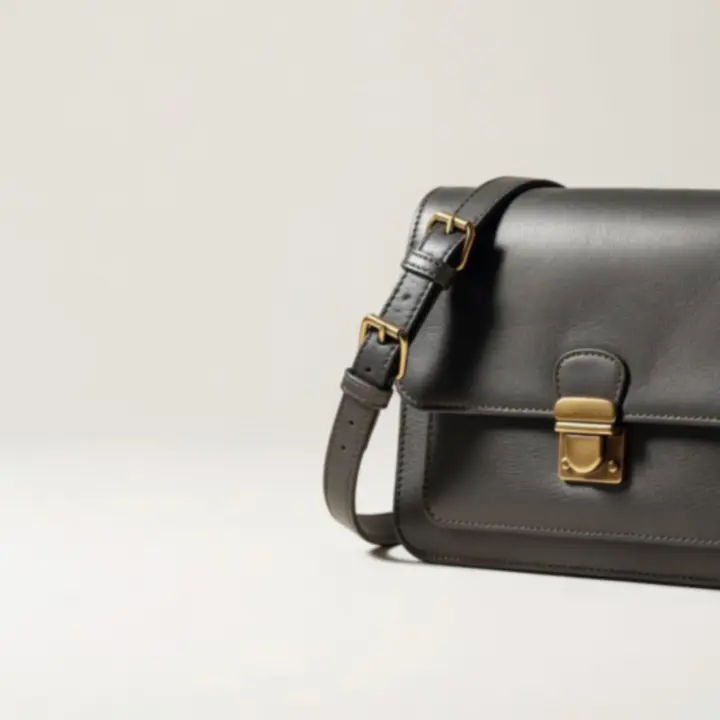 Klasyczna torebka skórzana w kolorze antracytu