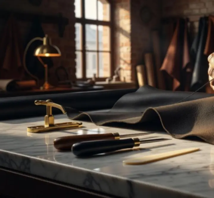 Rzemieślnik przy pracy w warszawskim atelier  luxurybaags