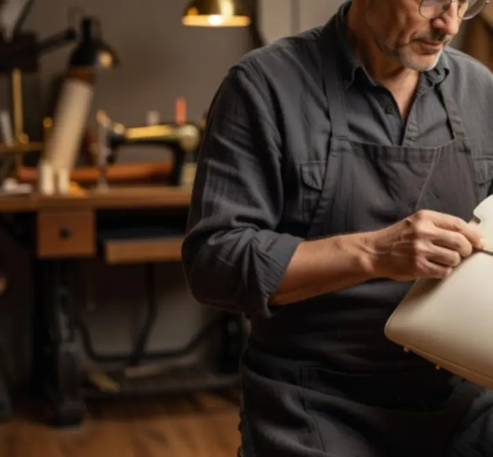 Finalna kontrola jakości torebki pod specjalistycznym światłem