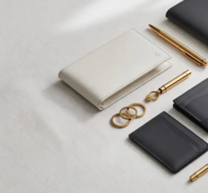 Portfel Heritage z tłoczonej skóry w kolorze kości słoniowej